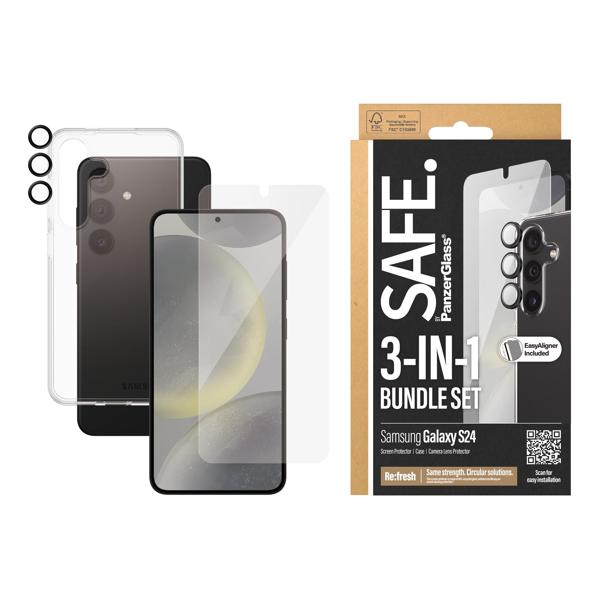 SAFE. by PanzerGlass® 3-in-1 Pack Samsung Galaxy S24