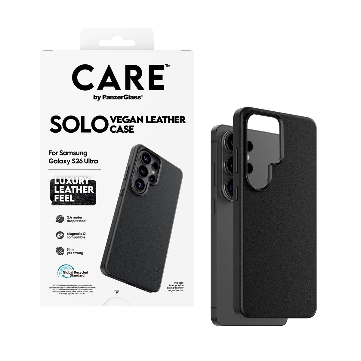 CARE™ by PanzerGlass® Solo Case Black w. Qi Samsung Galaxy S26 Ultra