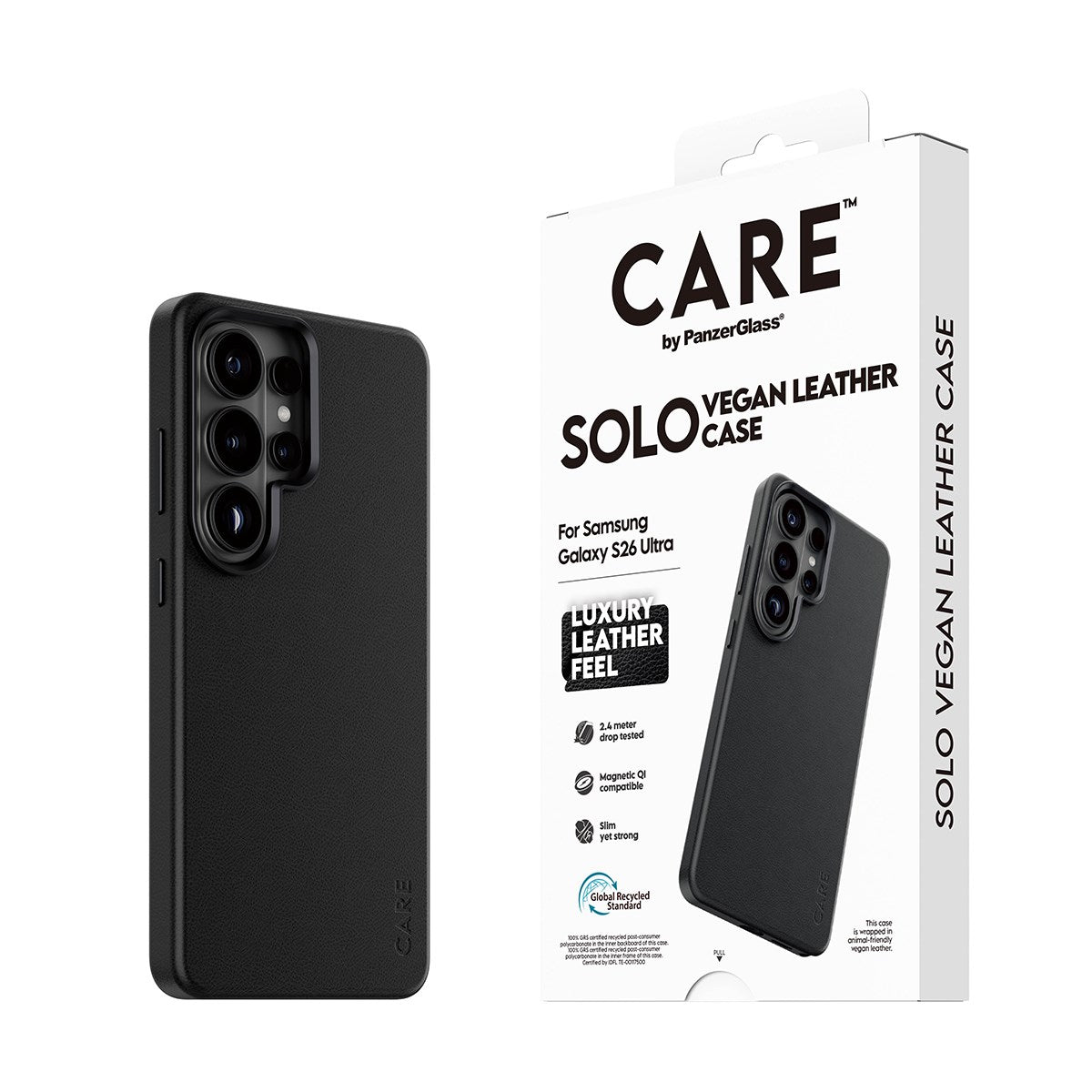 CARE™ by PanzerGlass® Solo Case Black w. Qi Samsung Galaxy S26 Ultra