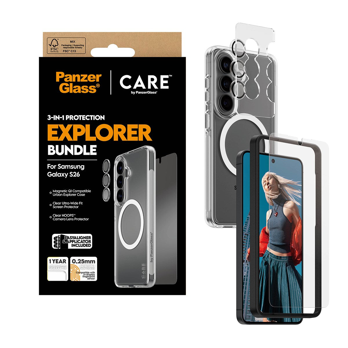 PanzerGlass® | CARE™ by PanzerGlass® 3-in-1 Bundle Samsung Galaxy S26