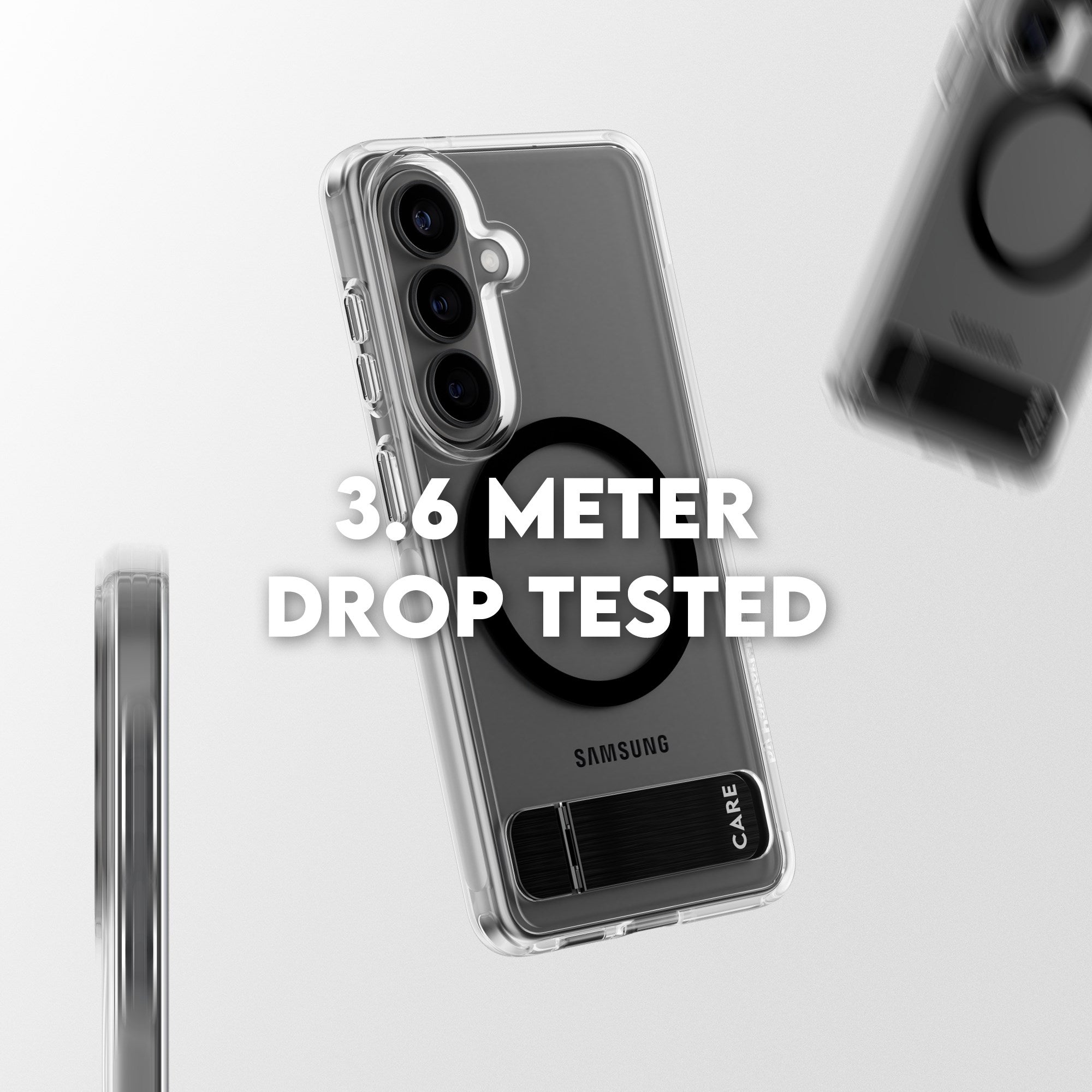 CARE™ by PanzerGlass® Case Transparent w. Black Kickstand & Qi Samsung Galaxy S26+