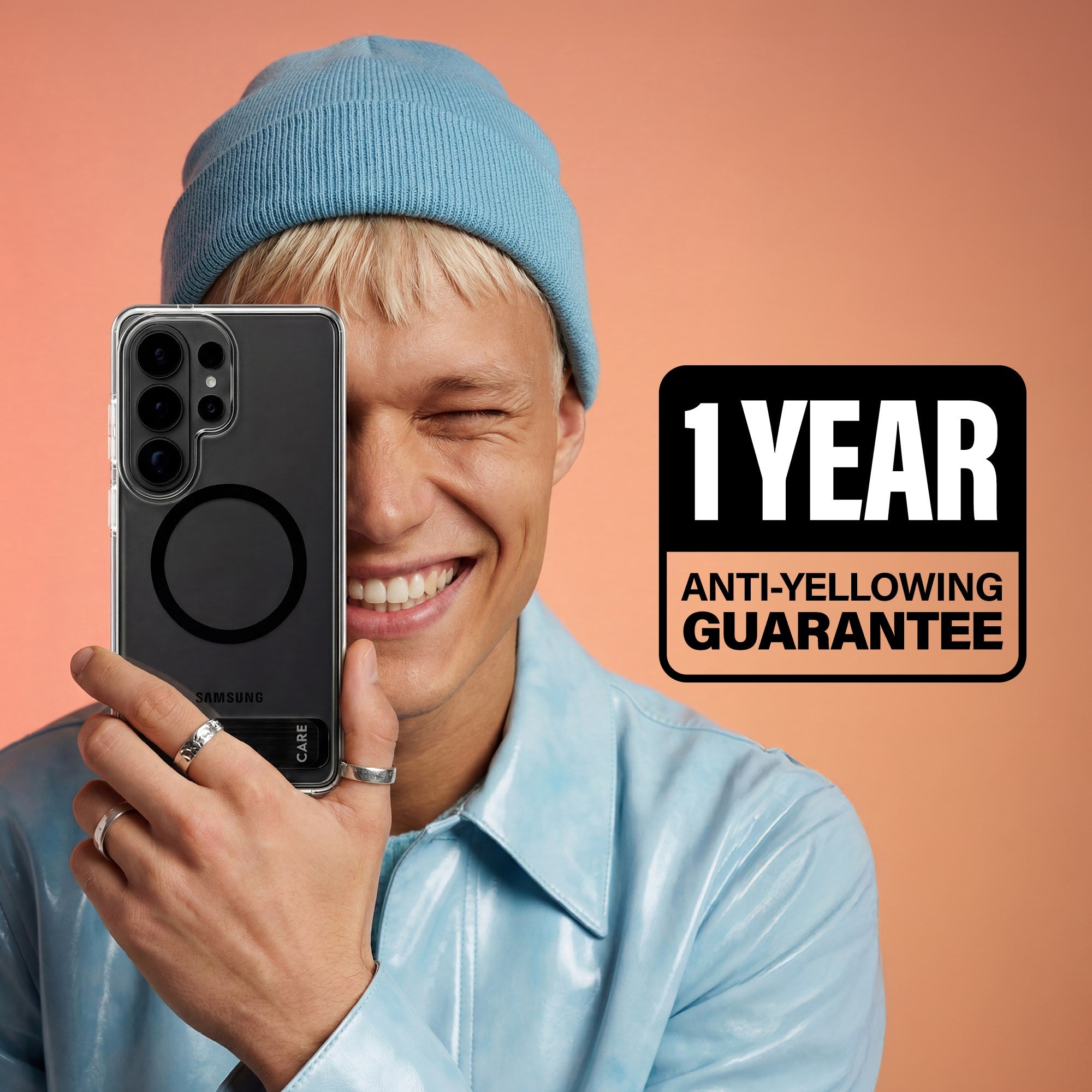 CARE™ by PanzerGlass® Case Transparent w. Black Kickstand & Qi Samsung Galaxy S26+