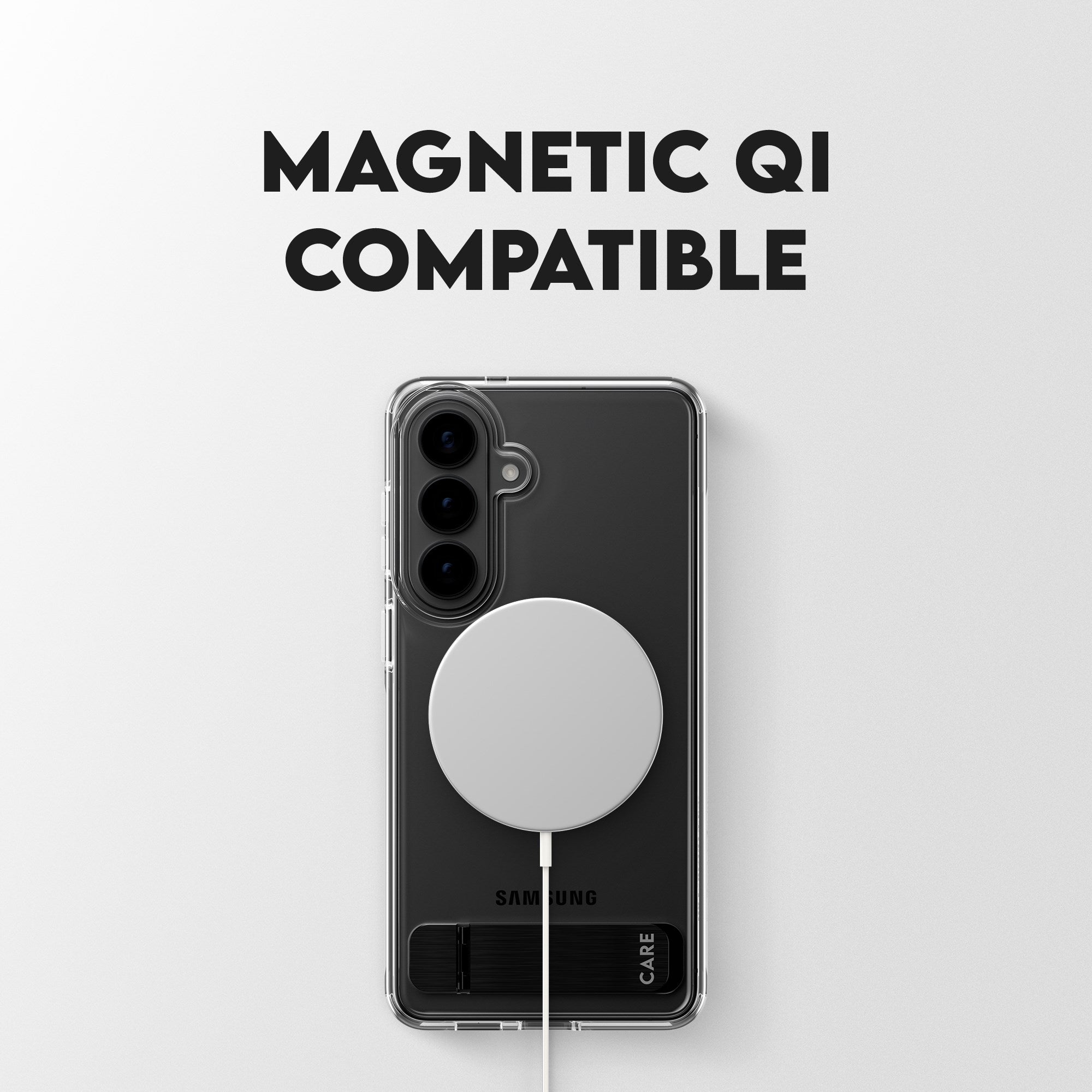 CARE™ by PanzerGlass® Case Transparent w. Black Kickstand & Qi Samsung Galaxy S26+