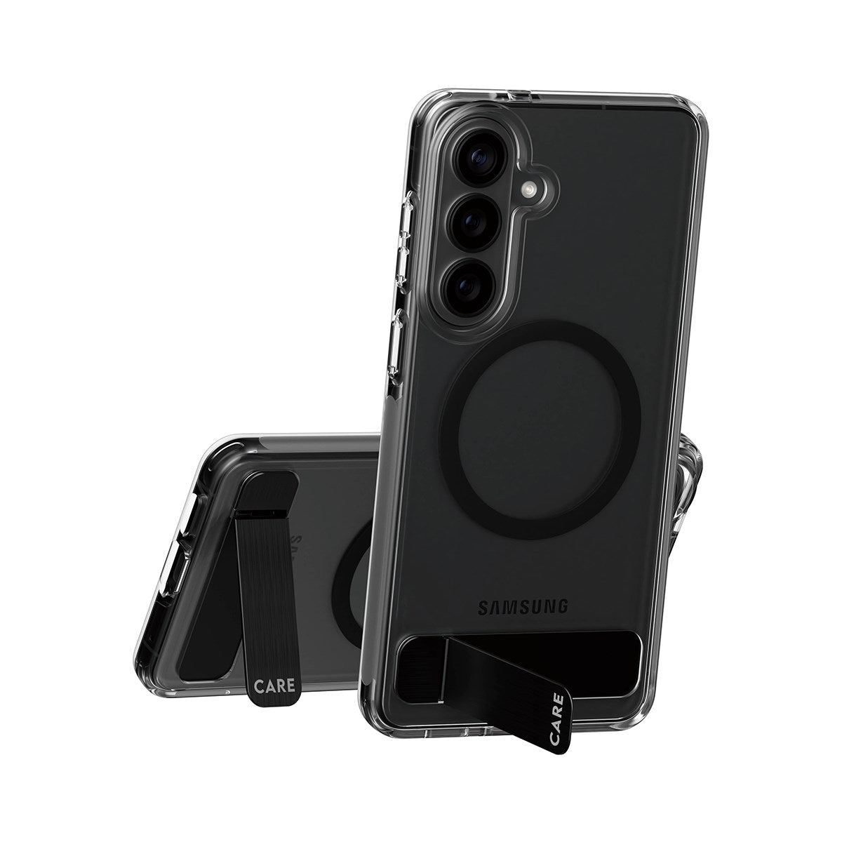 CARE™ by PanzerGlass® Case Transparent w. Black Kickstand & Qi Samsung Galaxy S26+