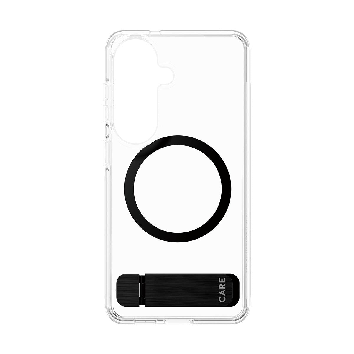 CARE™ by PanzerGlass® Urban Explorer Case Transparent w. Black Kickstand & Qi Samsung Galaxy S26
