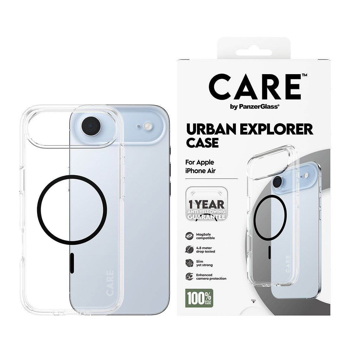 CARE™ by PanzerGlass® Urban Explorer Case Transparent w. Black MagSafe iPhone Air