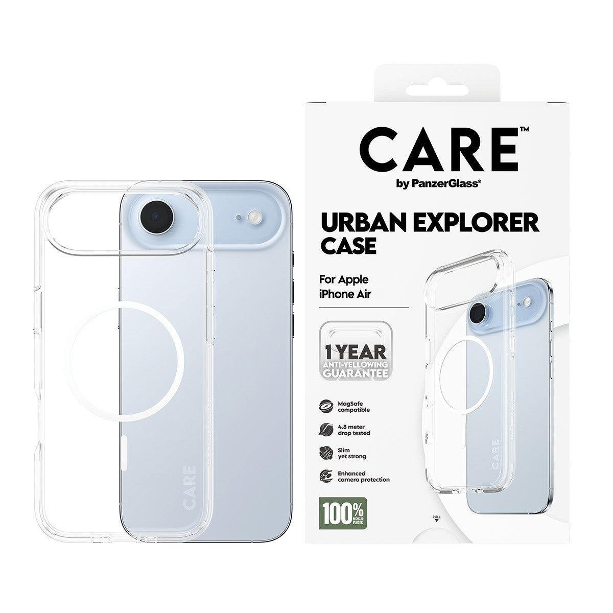CARE™ by PanzerGlass® Urban Explorer Case Transparent w. White MagSafe iPhone Air