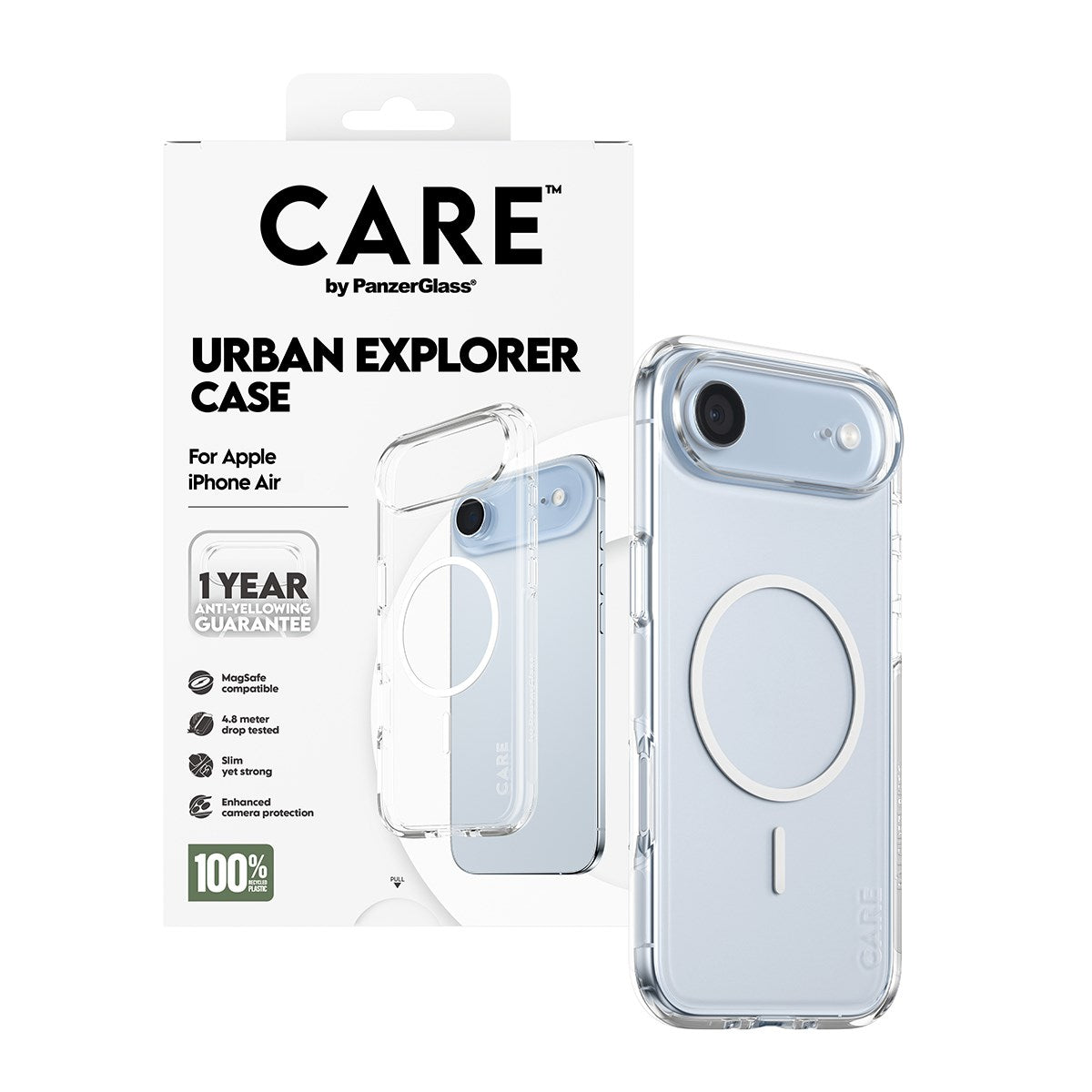 CARE™ by PanzerGlass® Urban Explorer Case Transparent w. White MagSafe iPhone Air