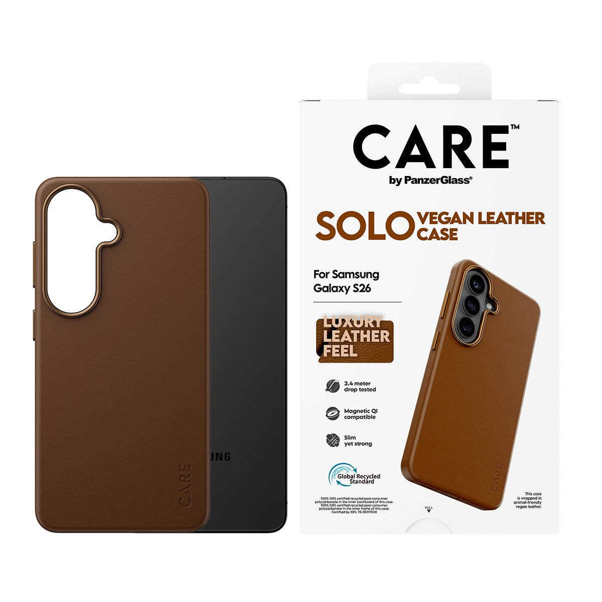 CARE™ by PanzerGlass® Solo Case Brown w. Qi Samsung Galaxy S26