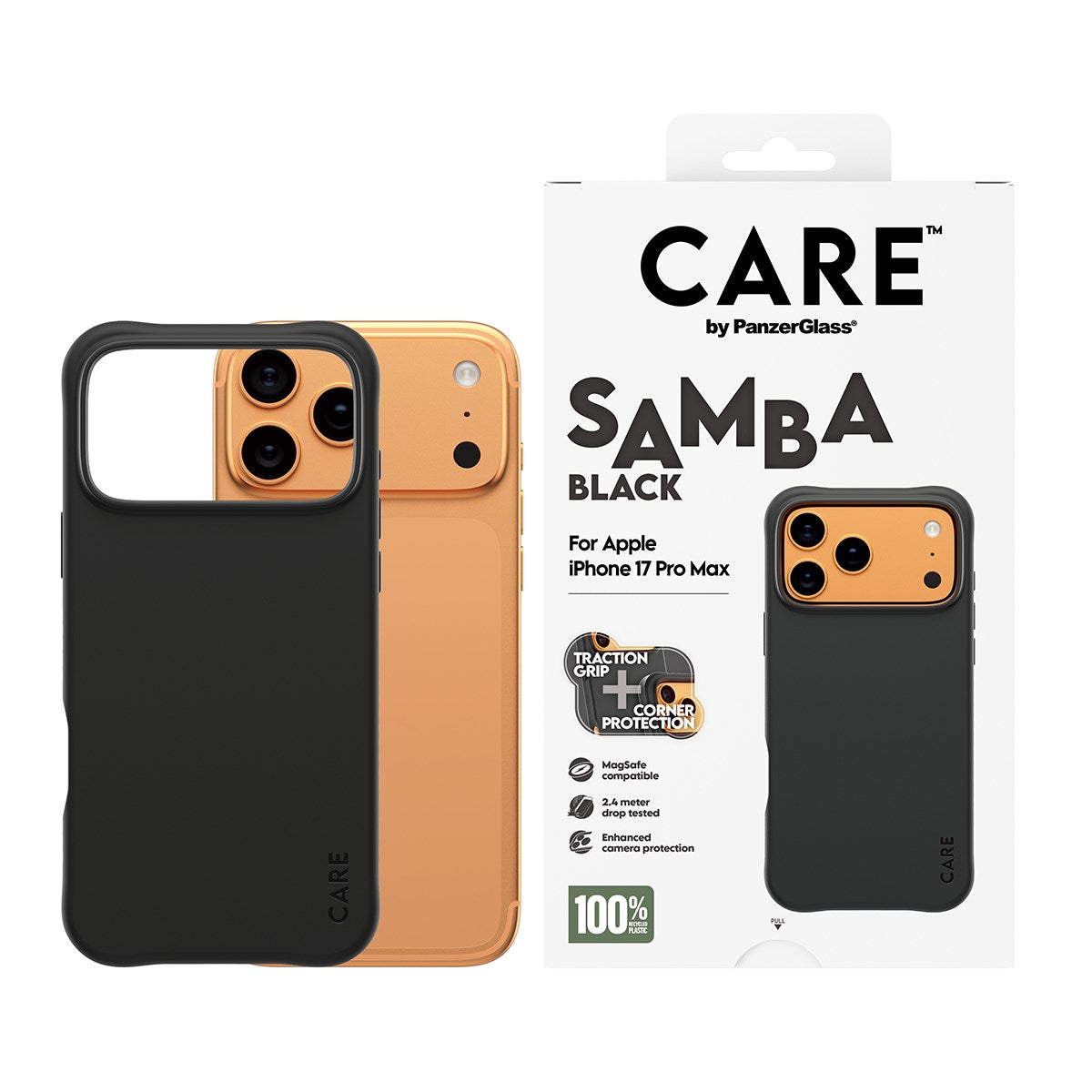 CARE™ by PanzerGlass® Samba Case Black w. MagSafe iPhone 17 Pro Max