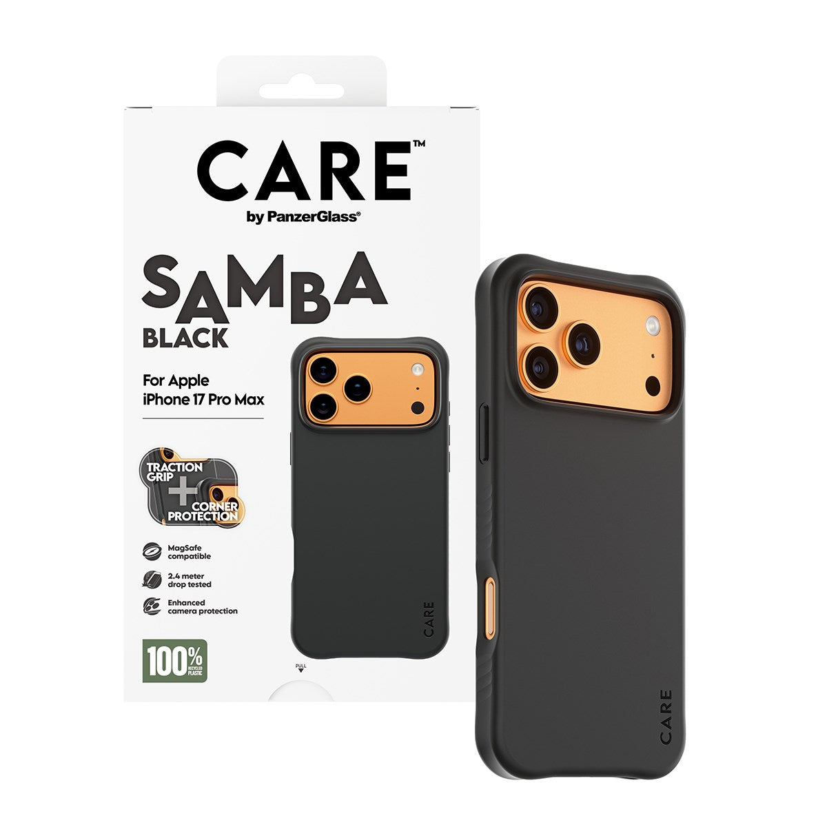 CARE™ by PanzerGlass® Samba Case Black w. MagSafe iPhone 17 Pro Max