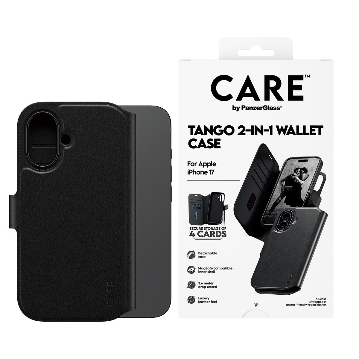 CARE™ by PanzerGlass® Tango 2-in-1 Wallet Case w. MagSafe iPhone 17