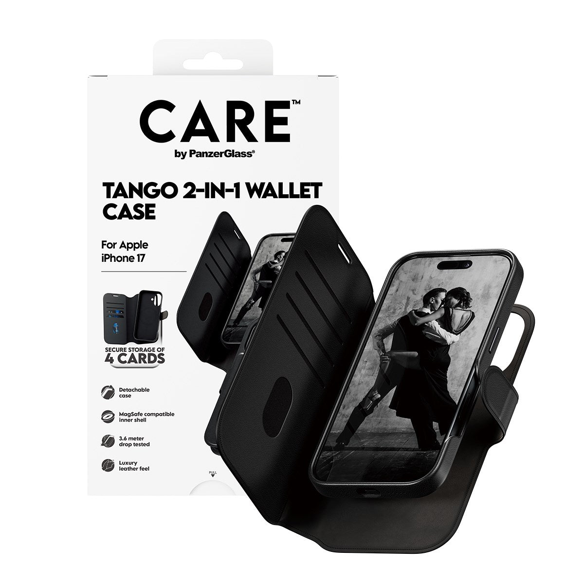 CARE™ by PanzerGlass® Tango 2-in-1 Wallet Case w. MagSafe iPhone 17
