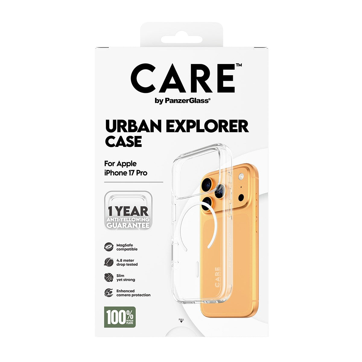 CARE™ by PanzerGlass® Urban Explorer Case Transparent w. White MagSafe iPhone 17 Pro
