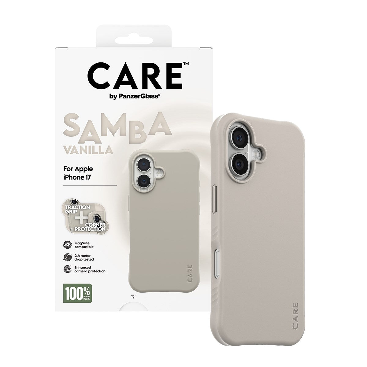 CARE by PanzerGlass® Fashionable Case Samba Vanilla w. MagSafe iPhone 17
