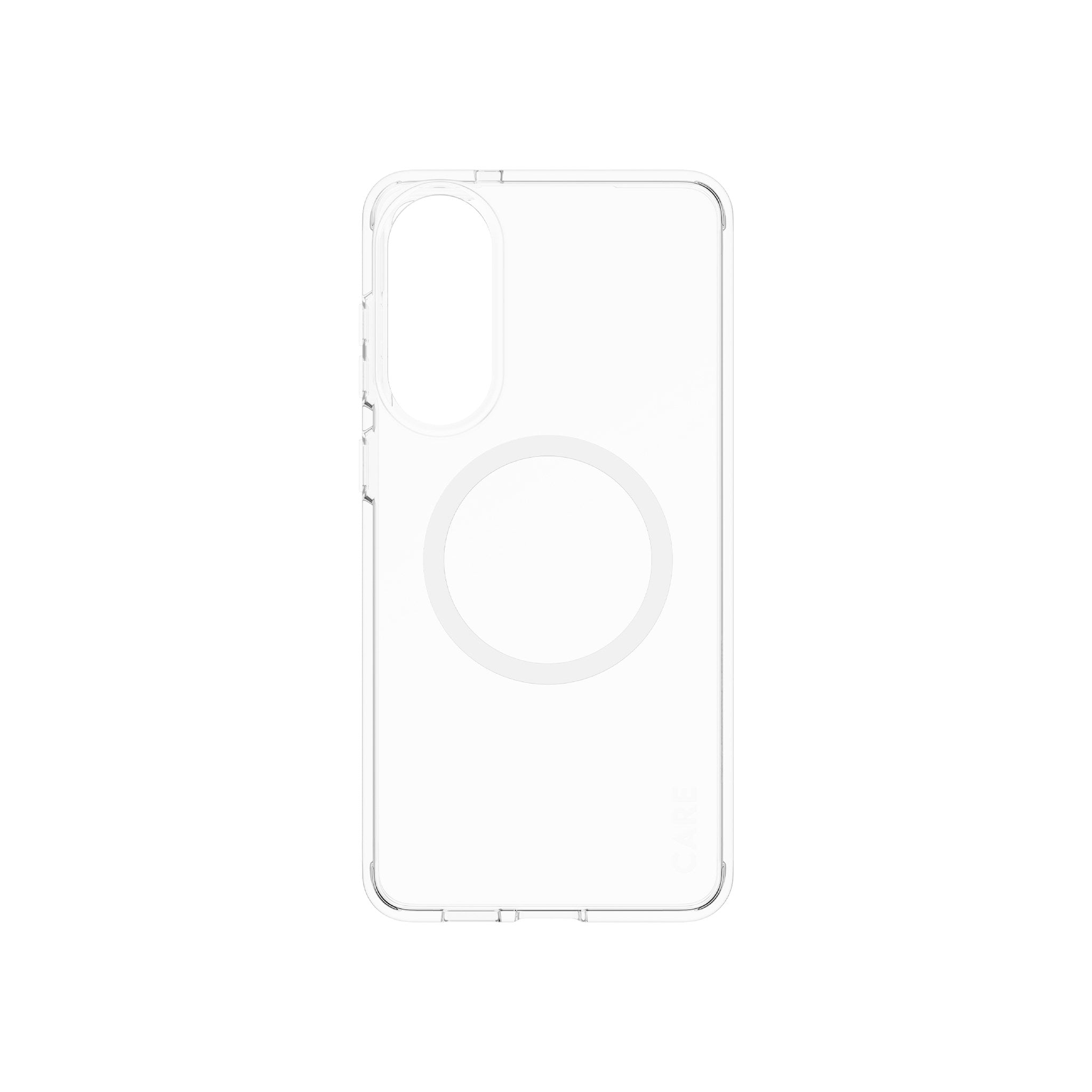 CARE by PanzerGlass® Flagship Case Transparent Urban Combat w. White Qi Compatible Samsung S25 Edge