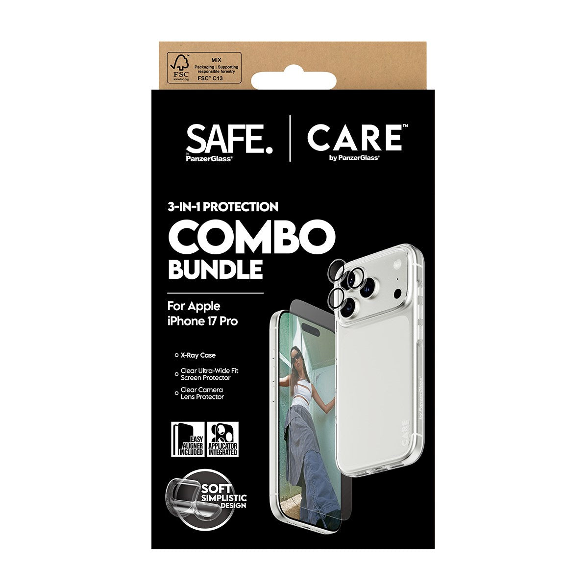 SAFE. | CARE™ by PanzerGlass® 3-in-1 Combo Bundle iPhone 17 Pro