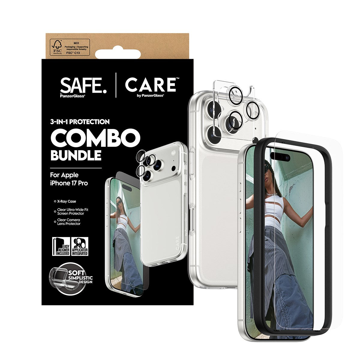 SAFE. | CARE™ by PanzerGlass® 3-in-1 Combo Bundle iPhone 17 Pro