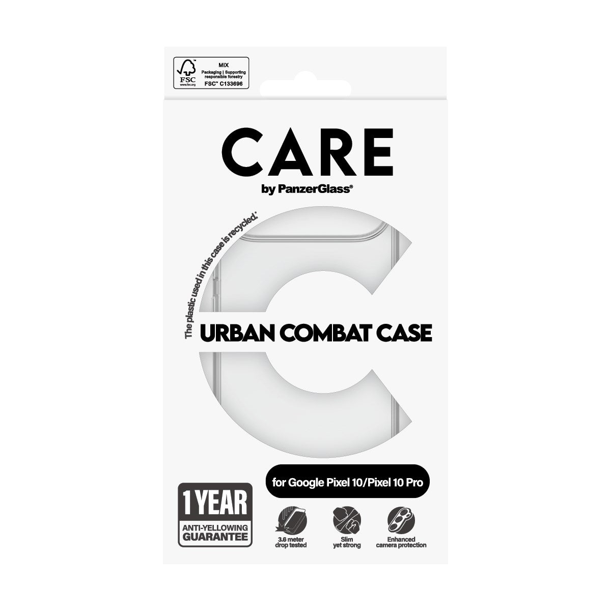 CARE by PanzerGlass® Flagship Case Transparent Urban Combat w. Clear Frame Google Pixel 10 | 10 Pro