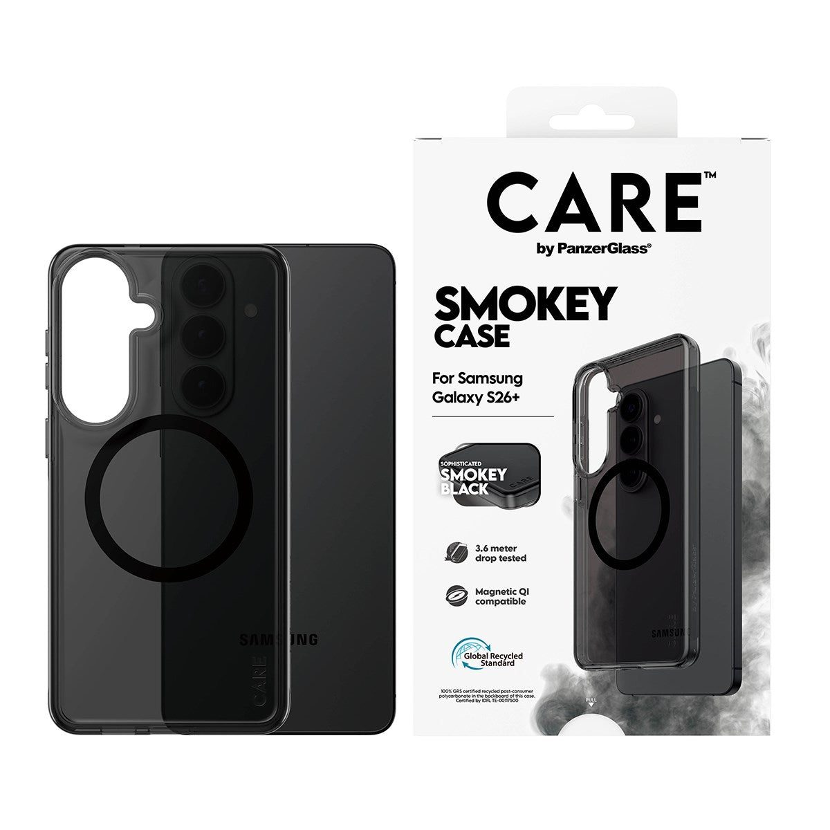 CARE™ by PanzerGlass® Urban Explorer Case Smokey w. Black Qi Samsung Galaxy S26+