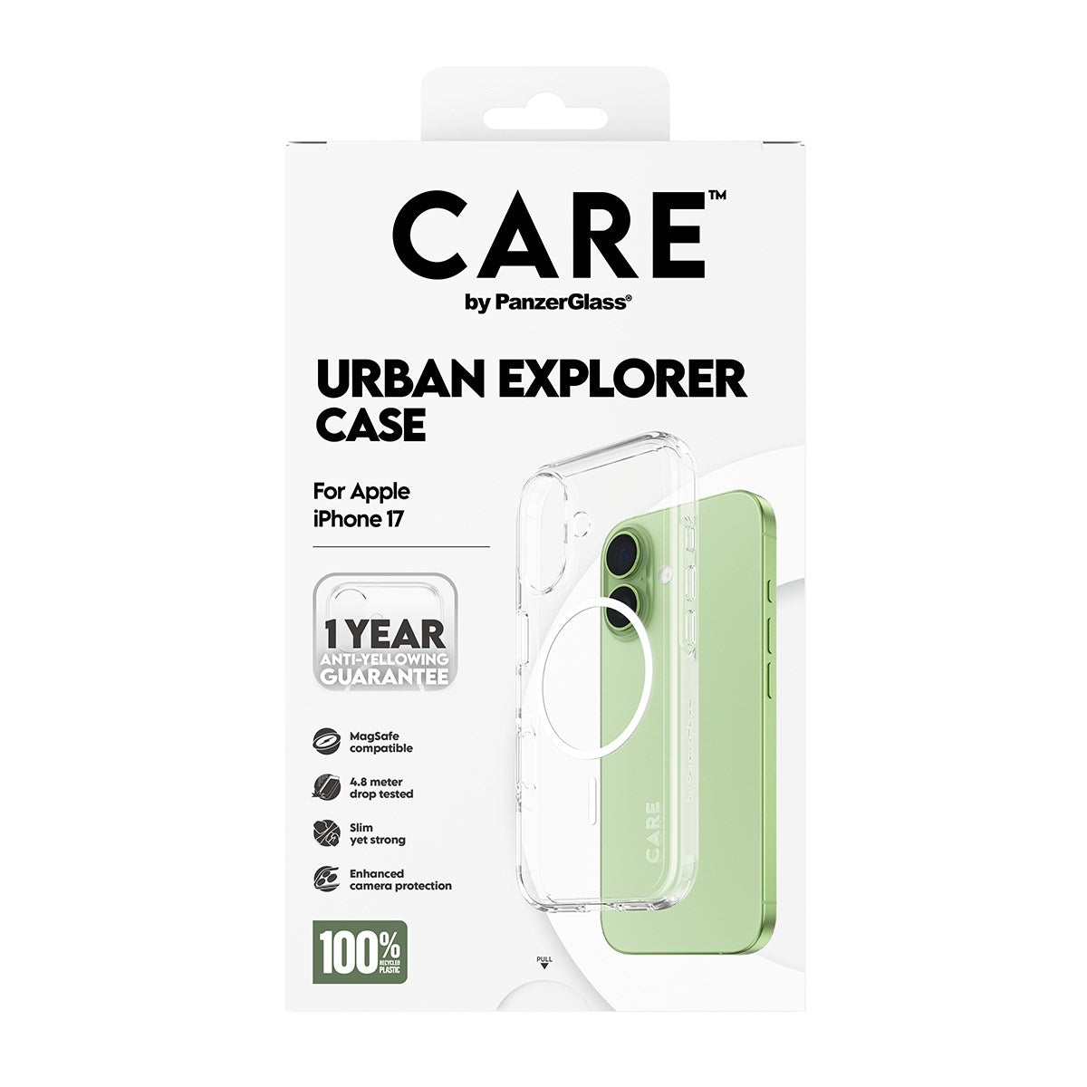 CARE™ by PanzerGlass® Urban Explorer Case Transparent w. White MagSafe iPhone 17