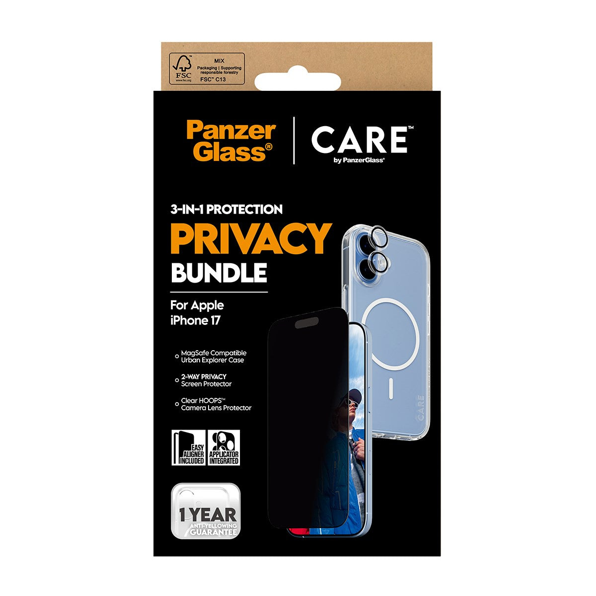 PanzerGlass® | CARE™ by PanzerGlass® 3-in-1 Privacy Bundle iPhone 17