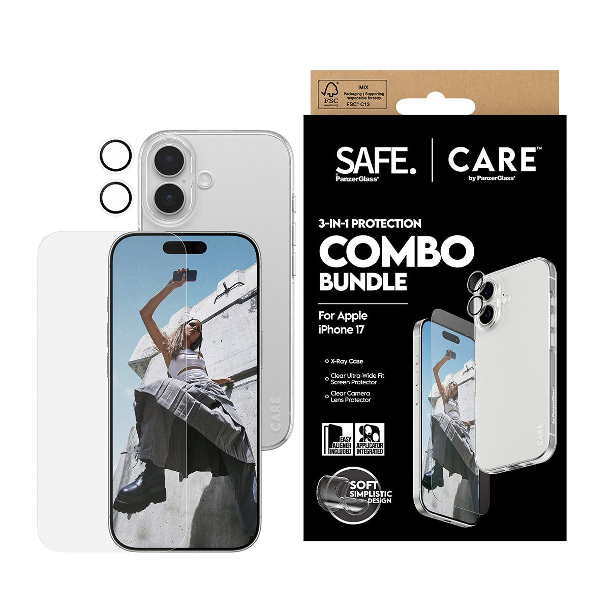 SAFE. | CARE™ by PanzerGlass® 3-in-1 Combo Bundle iPhone 17