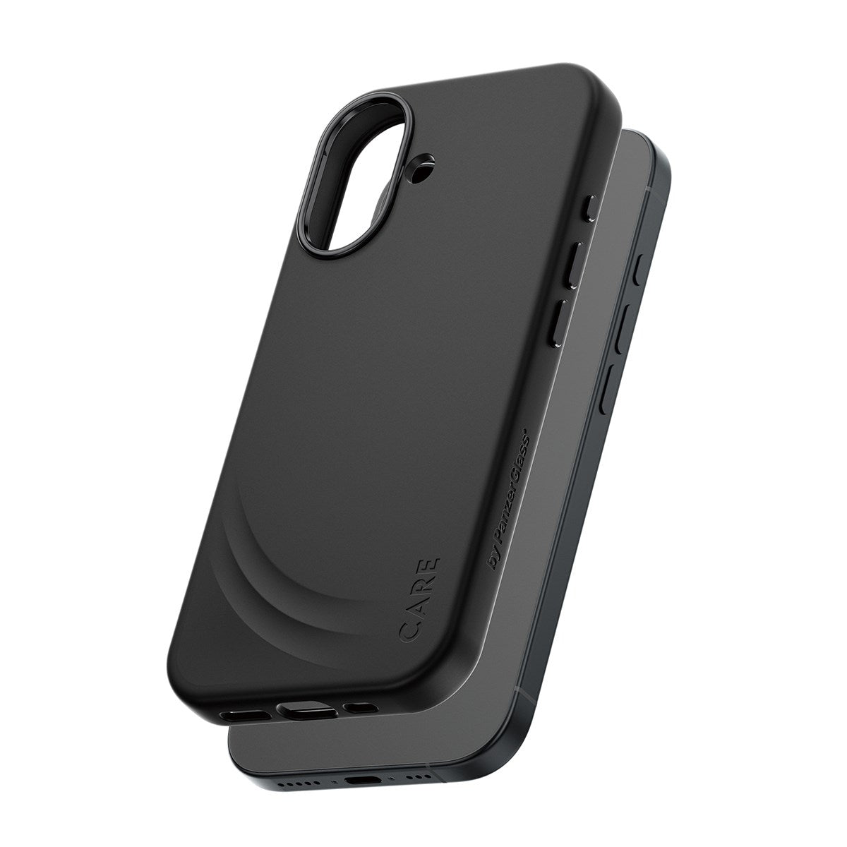 CARE™ by PanzerGlass® Flow Case Black w. Haptic Button & MagSafe iPhone 17