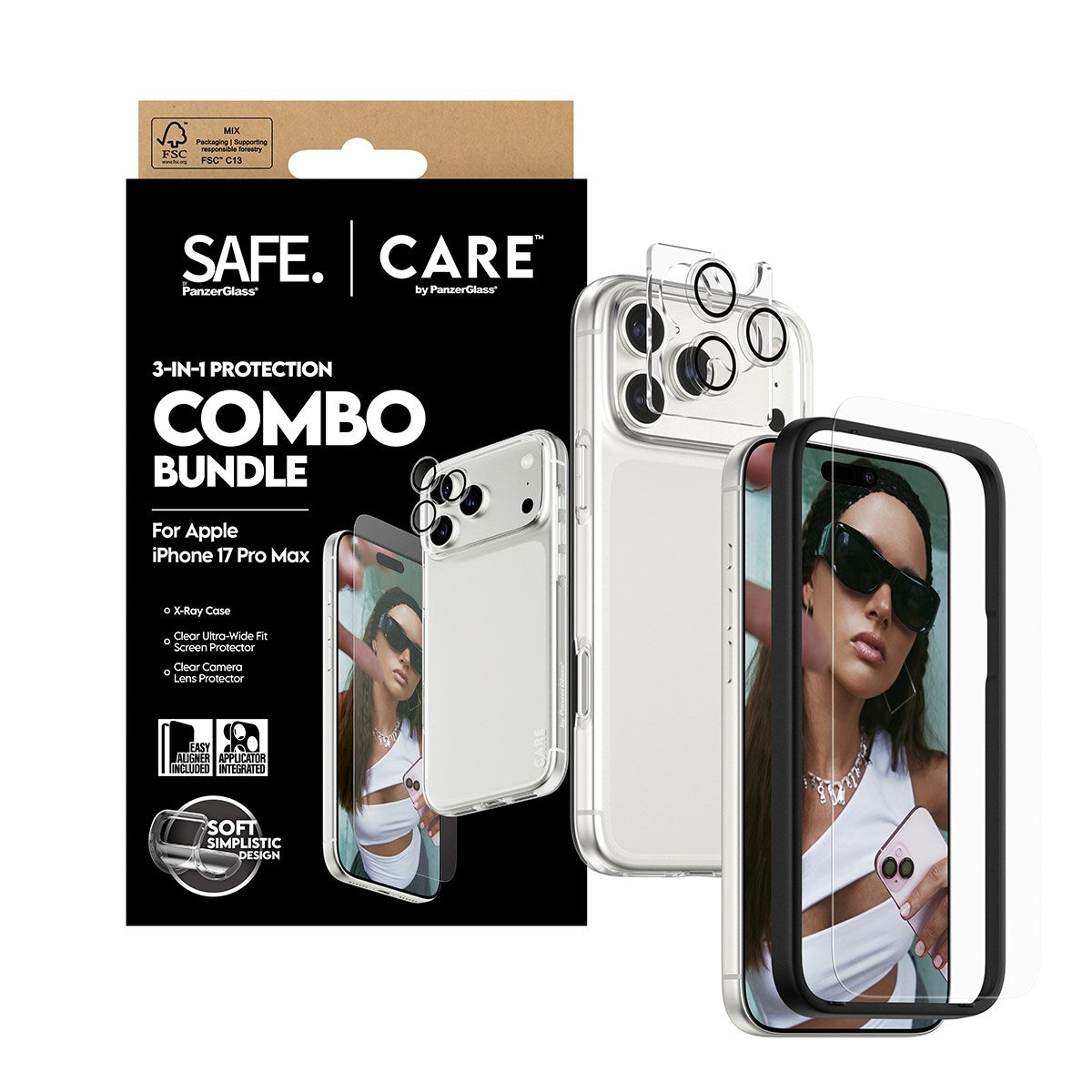 SAFE. | CARE™ by PanzerGlass® 3-in-1 Combo Bundle iPhone 17 Pro Max
