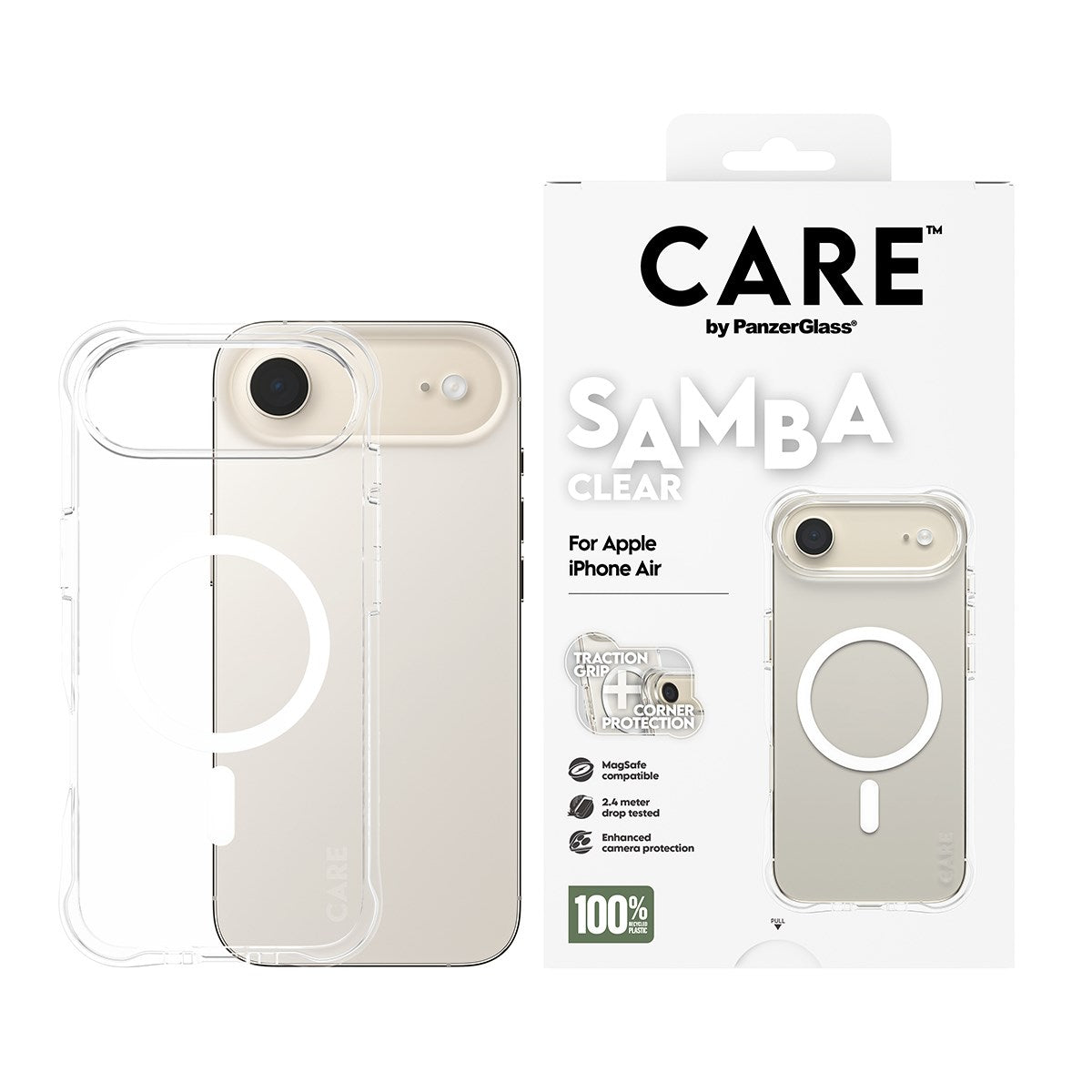 CARE™ by PanzerGlass® Samba Case Transparent w. White MagSafe iPhone Air