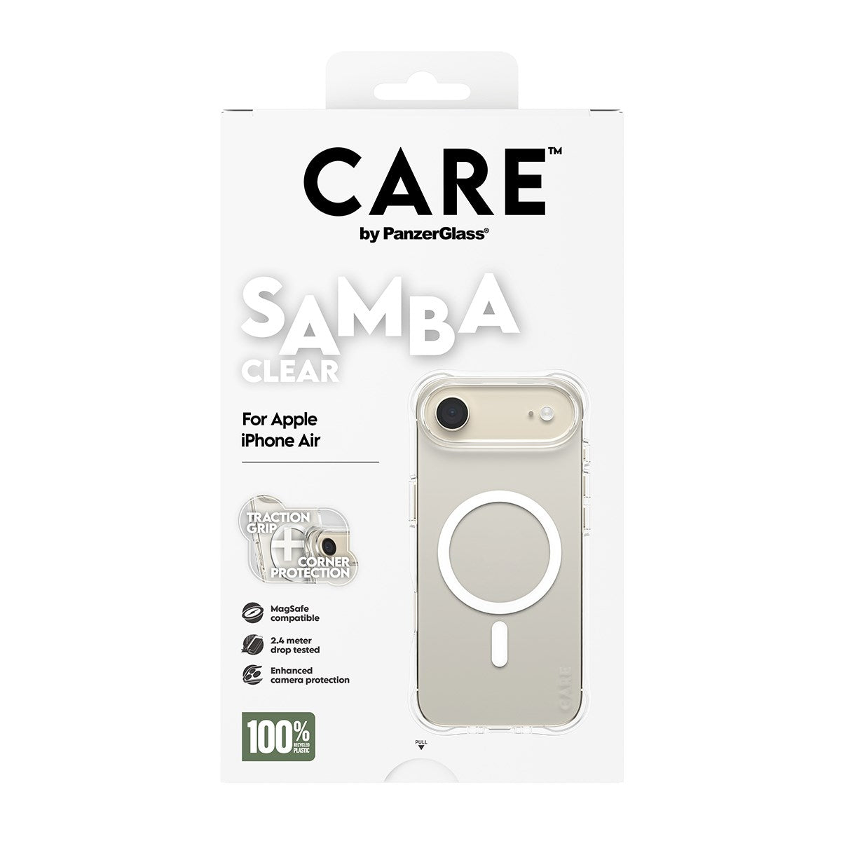CARE™ by PanzerGlass® Samba Case Transparent w. White MagSafe iPhone Air