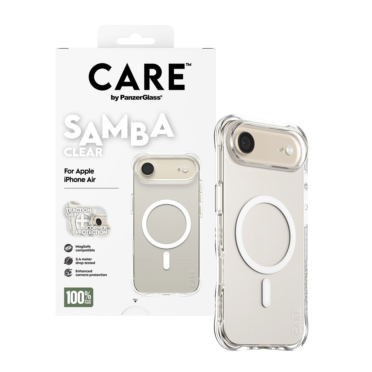 CARE™ by PanzerGlass® Samba Case Transparent w. White MagSafe iPhone Air