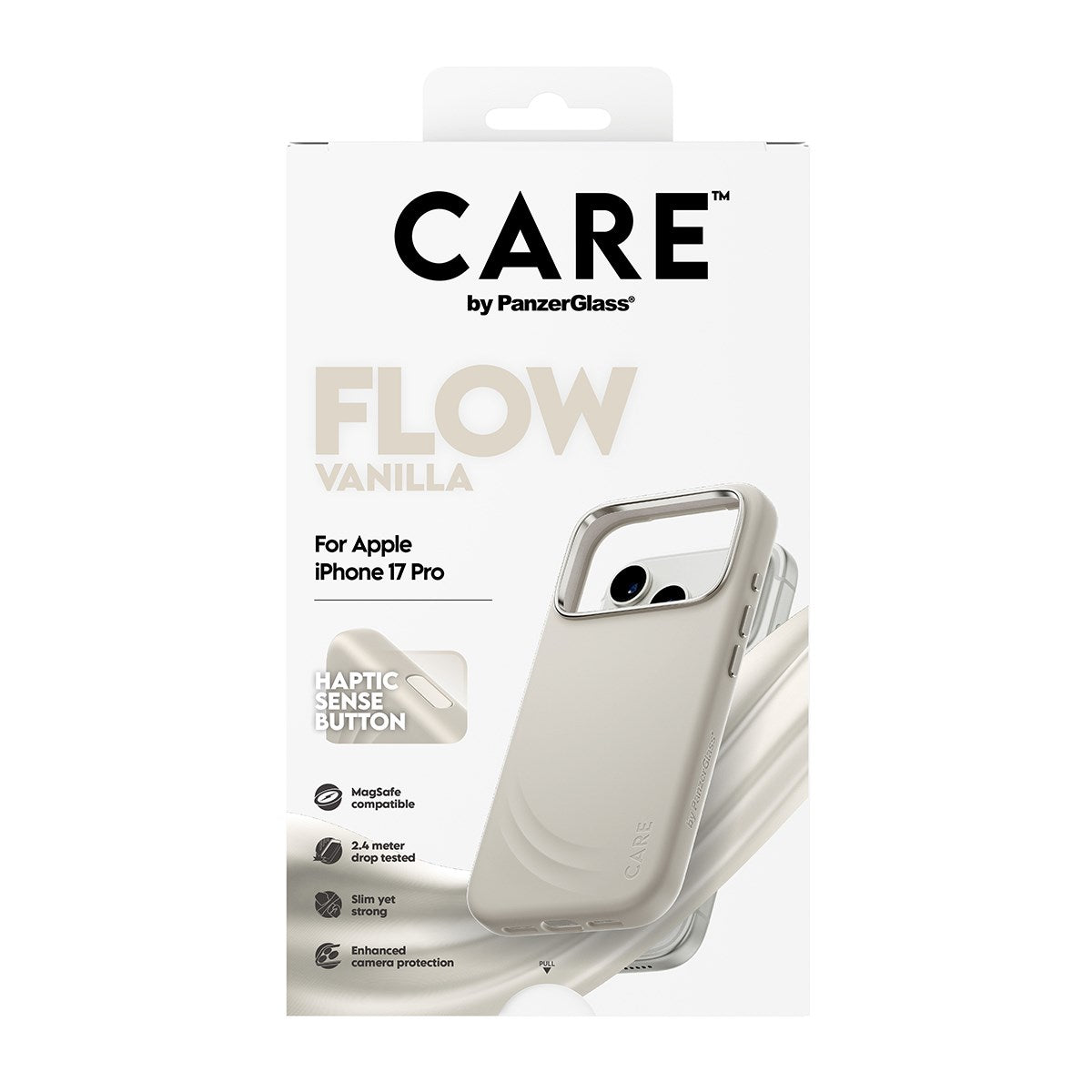 CARE™ by PanzerGlass® Flow Case Vanilla w. Haptic Button & MagSafe iPhone 17 Pro