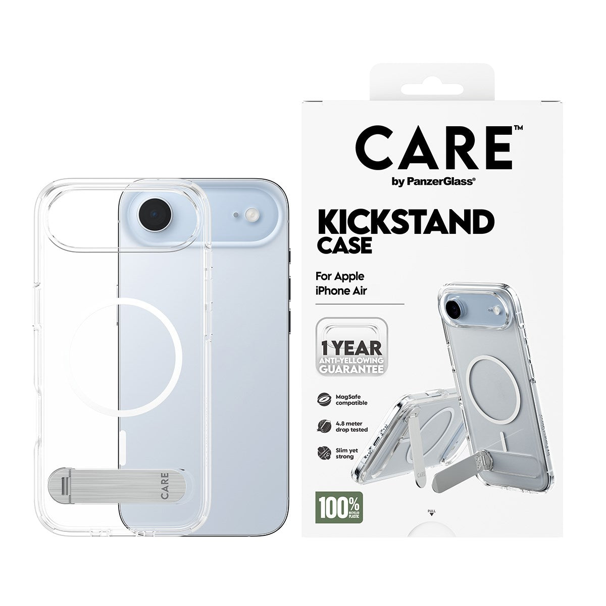 CARE by PanzerGlass® Feature Case Transparent w. Kickstand & MagSafe iPhone Air