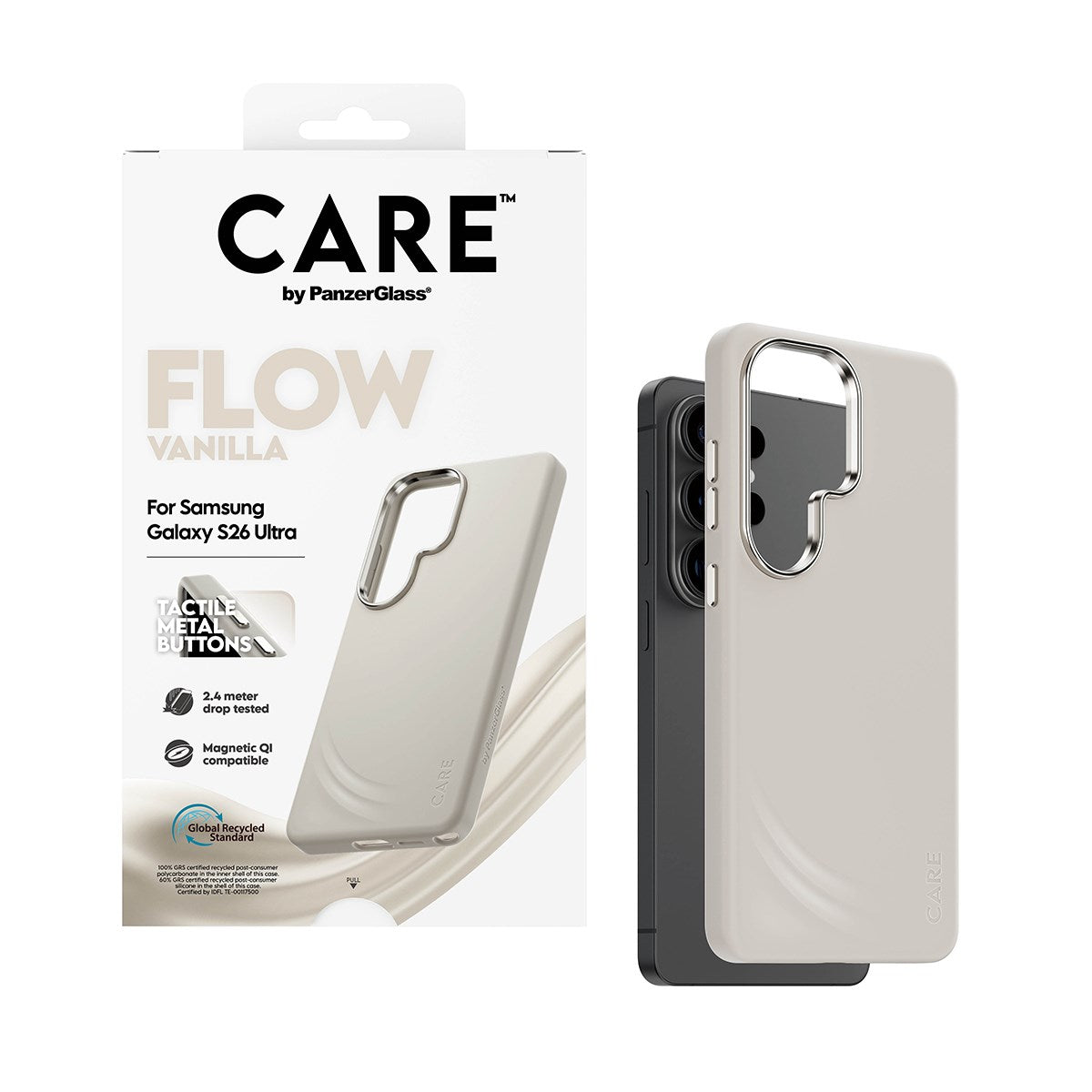 CARE™ by PanzerGlass® Flow Case Vanilla w. Qi Samsung Galaxy S26 Ultra