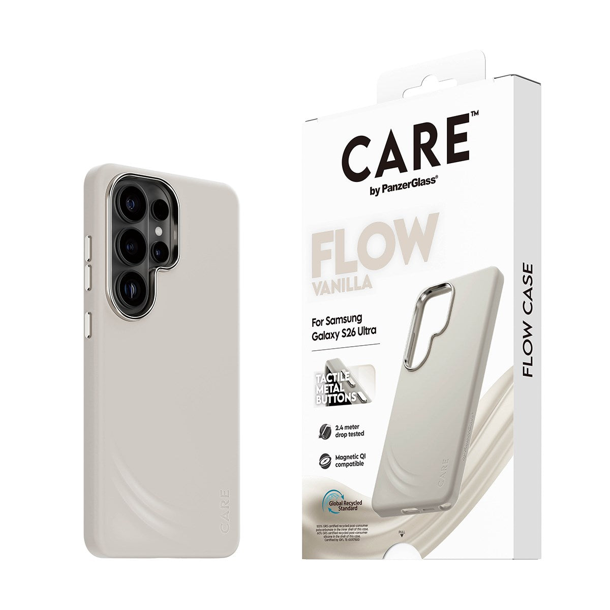 CARE™ by PanzerGlass® Flow Case Vanilla w. Qi Samsung Galaxy S26 Ultra