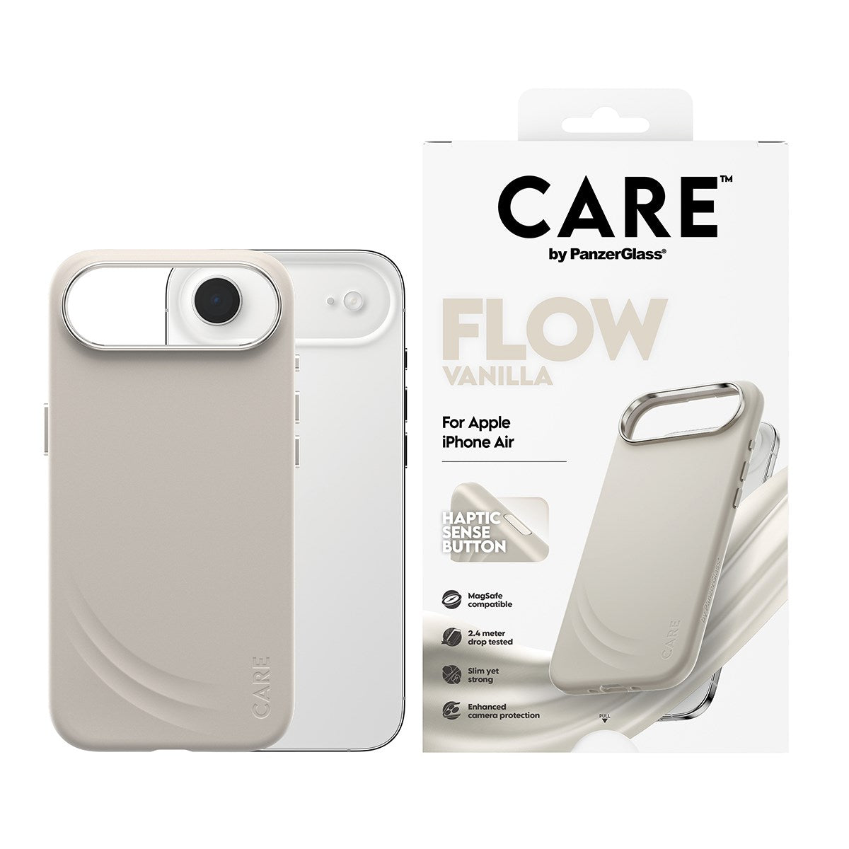 CARE™ by PanzerGlass® Flow Case Vanilla w. Haptic Button & MagSafe iPhone Air