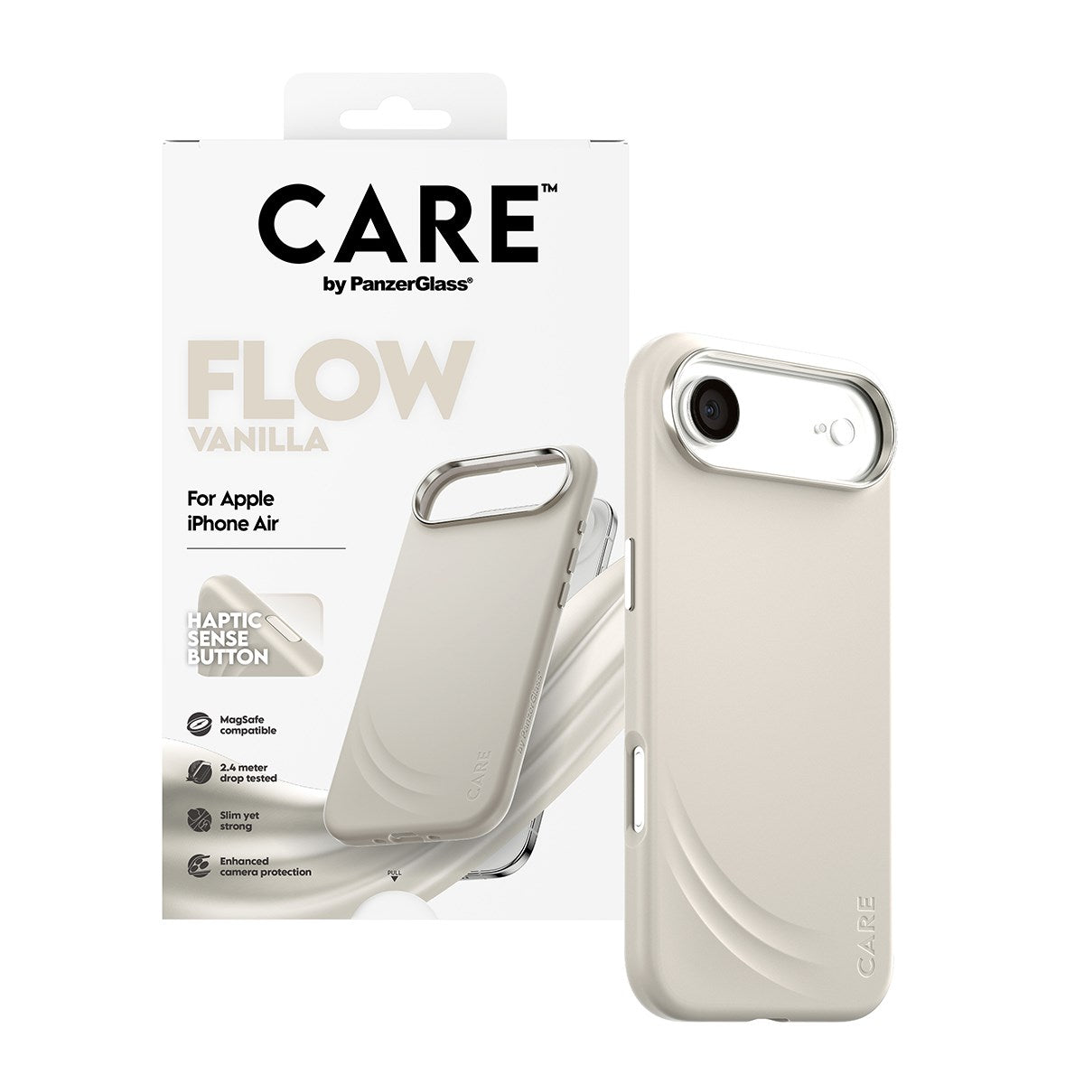CARE™ by PanzerGlass® Flow Case Vanilla w. Haptic Button & MagSafe iPhone Air