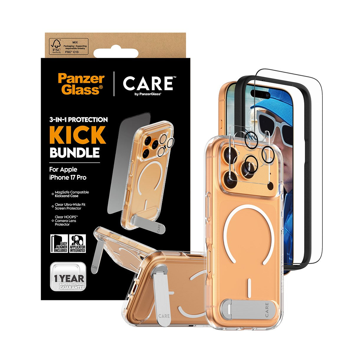 PanzerGlass® | CARE™ by PanzerGlass® 3-in-1 Kick Bundle iPhone 17 Pro