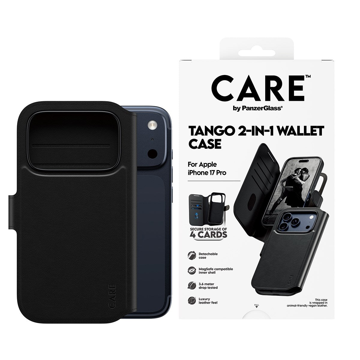 CARE™ by PanzerGlass® Tango 2-in-1 Wallet Case w. MagSafe iPhone 17 Pro