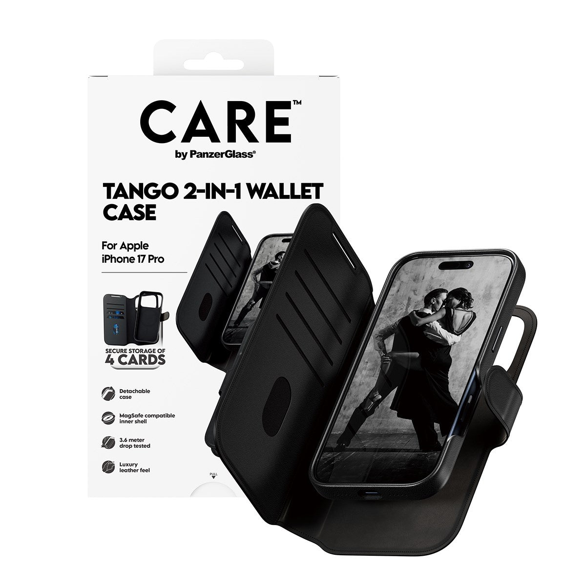 CARE™ by PanzerGlass® Tango 2-in-1 Wallet Case w. MagSafe iPhone 17 Pro