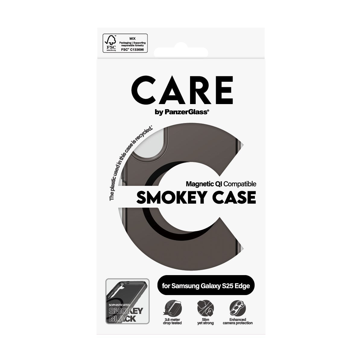 CARE by PanzerGlass® Flagship Case Urban Combat Smokey w. Black Qi Compatible Samsung S25 Edge
