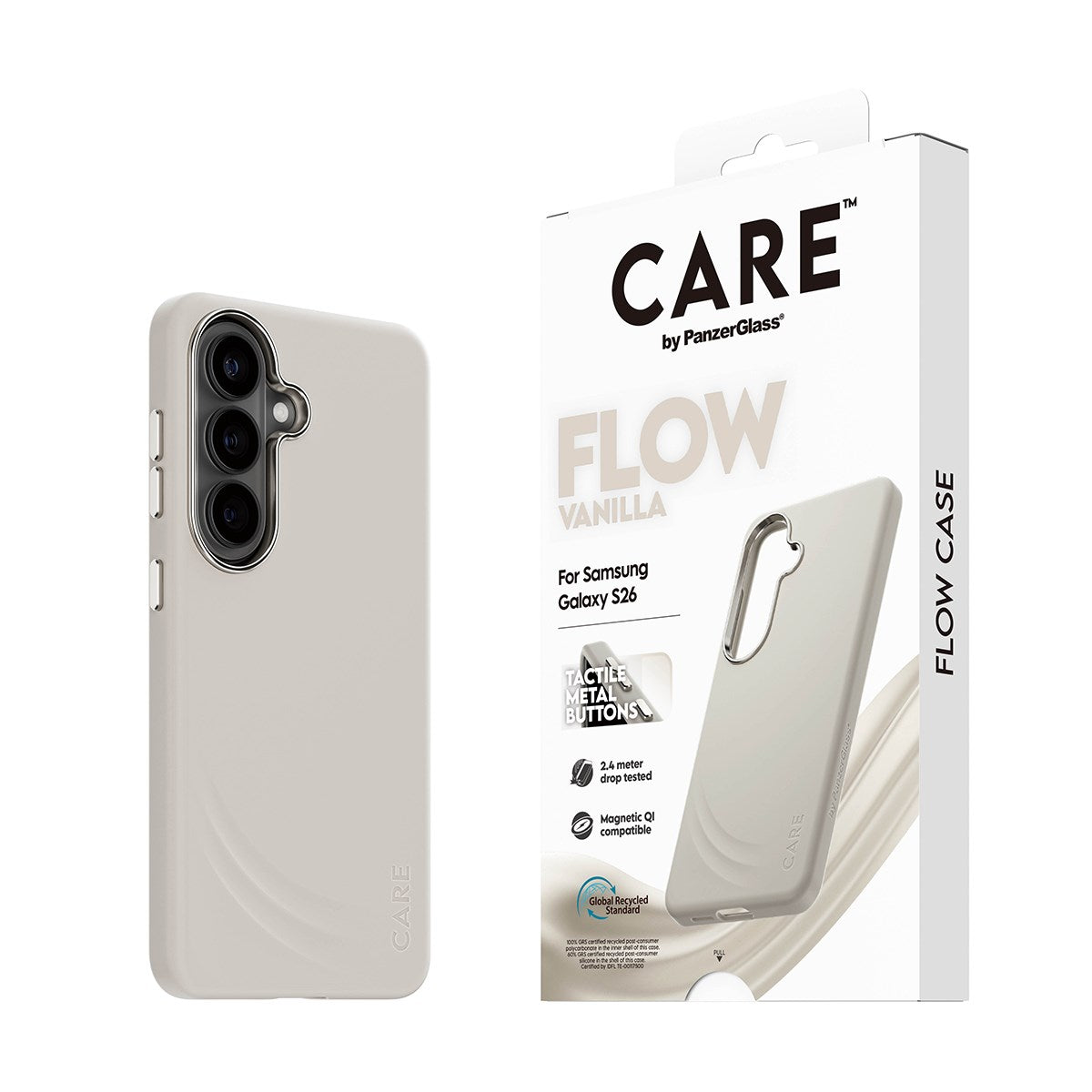 CARE™ by PanzerGlass® Flow Case Vanilla w. Qi Samsung Galaxy S26