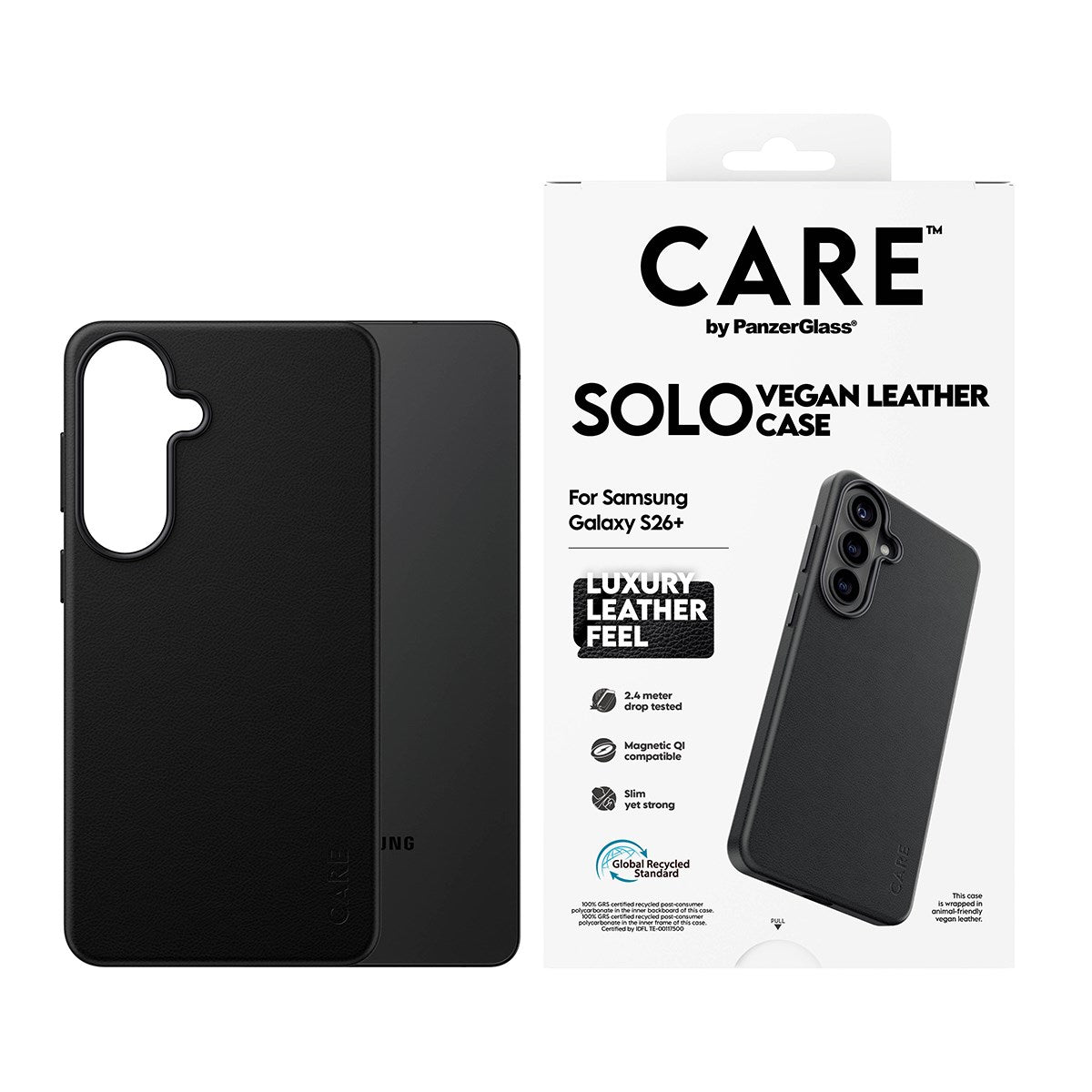 CARE™ by PanzerGlass® Solo Case Black w. Qi Samsung Galaxy S26+