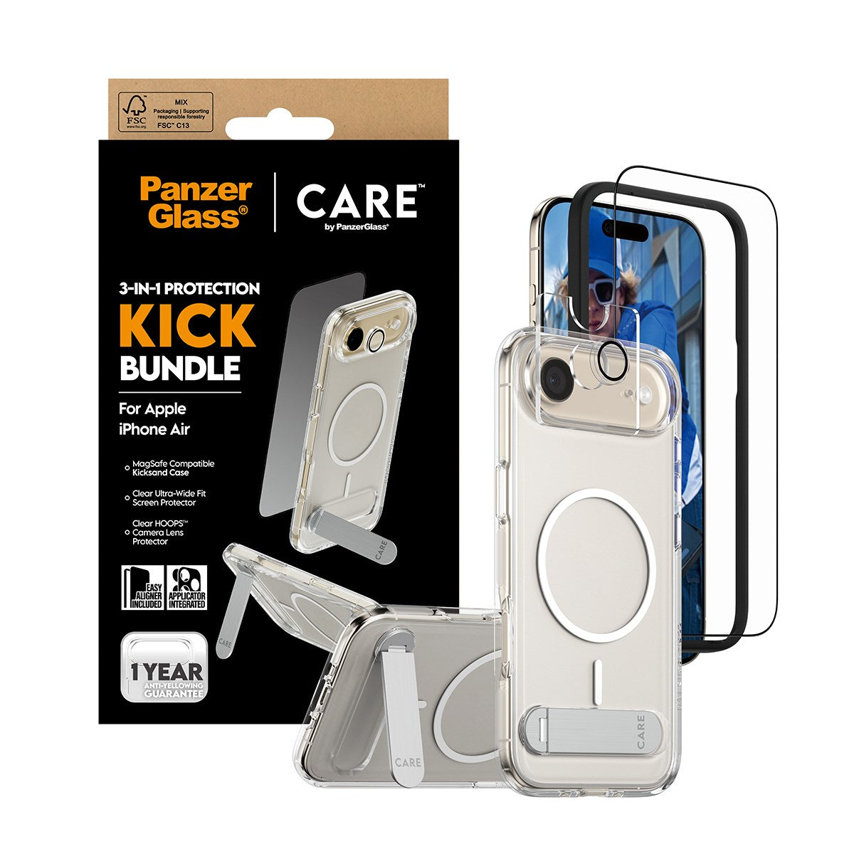 PanzerGlass® | CARE™ by PanzerGlass® 3-in-1 Kick Bundle iPhone Air