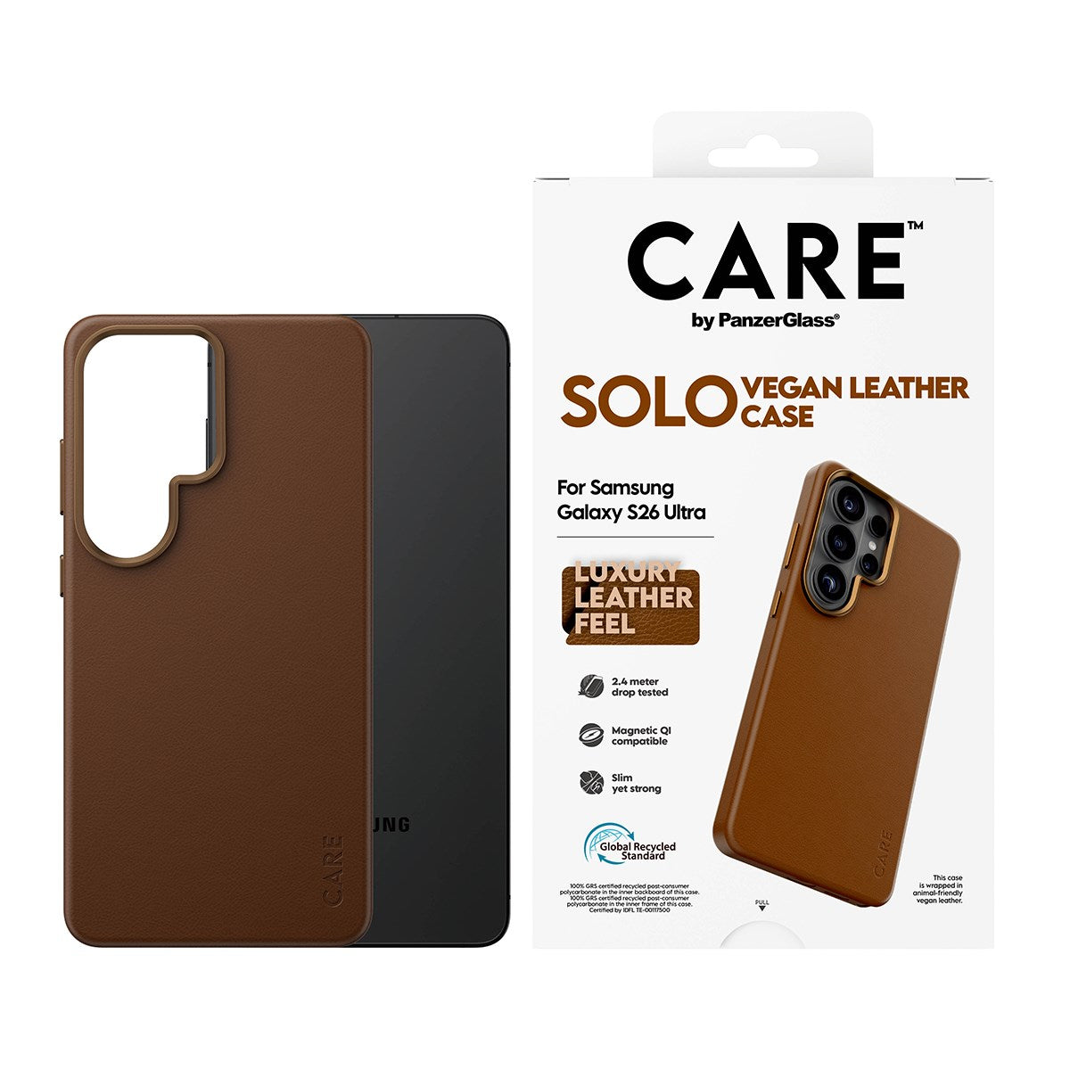 CARE™ by PanzerGlass® Solo Case Brown w. Qi Samsung Galaxy S26 Ultra