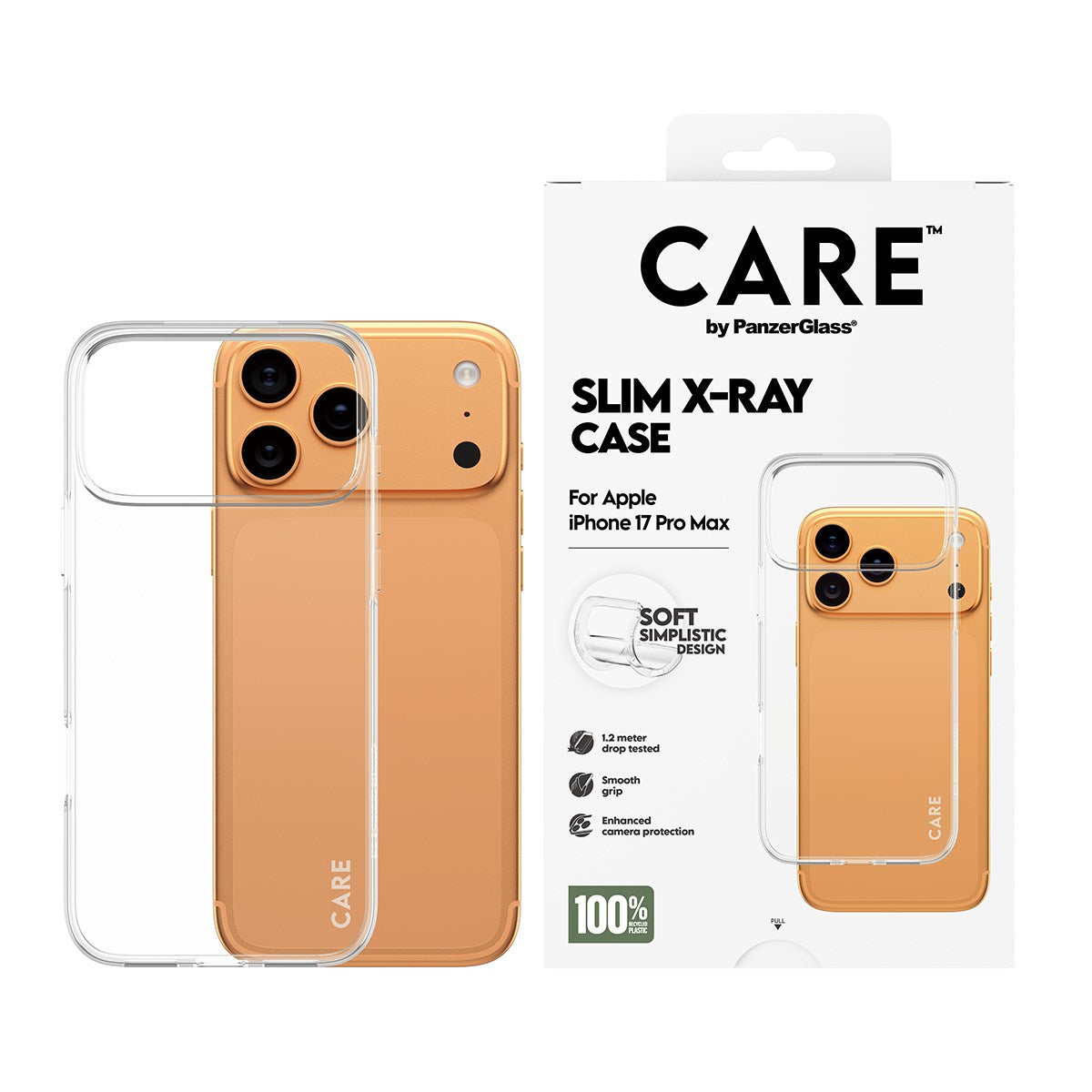 CARE by PanzerGlass® Fashionable Case Transparent X-Ray Soft Basic iPhone 17 Pro Max