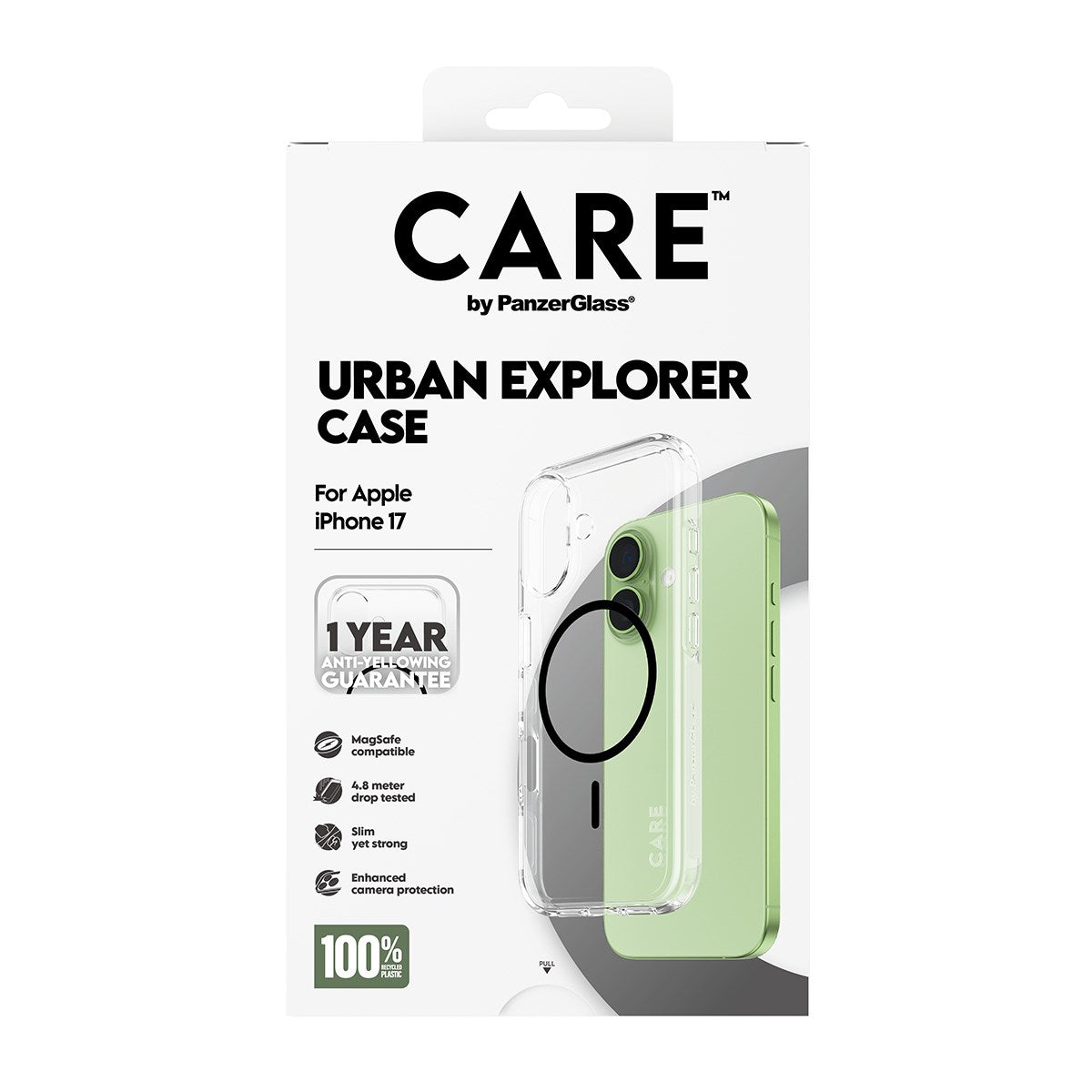 CARE™ by PanzerGlass® Urban Explorer Case Transparent w. Black MagSafe iPhone 17