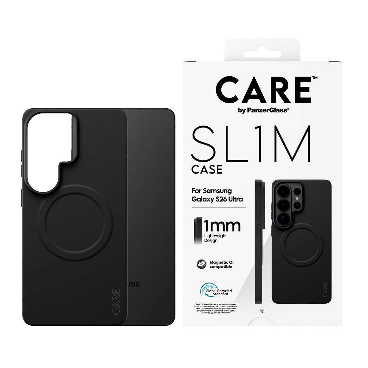 CARE™ by PanzerGlass® SL1M Case Black w. Qi Samsung Galaxy S26 Ultra
