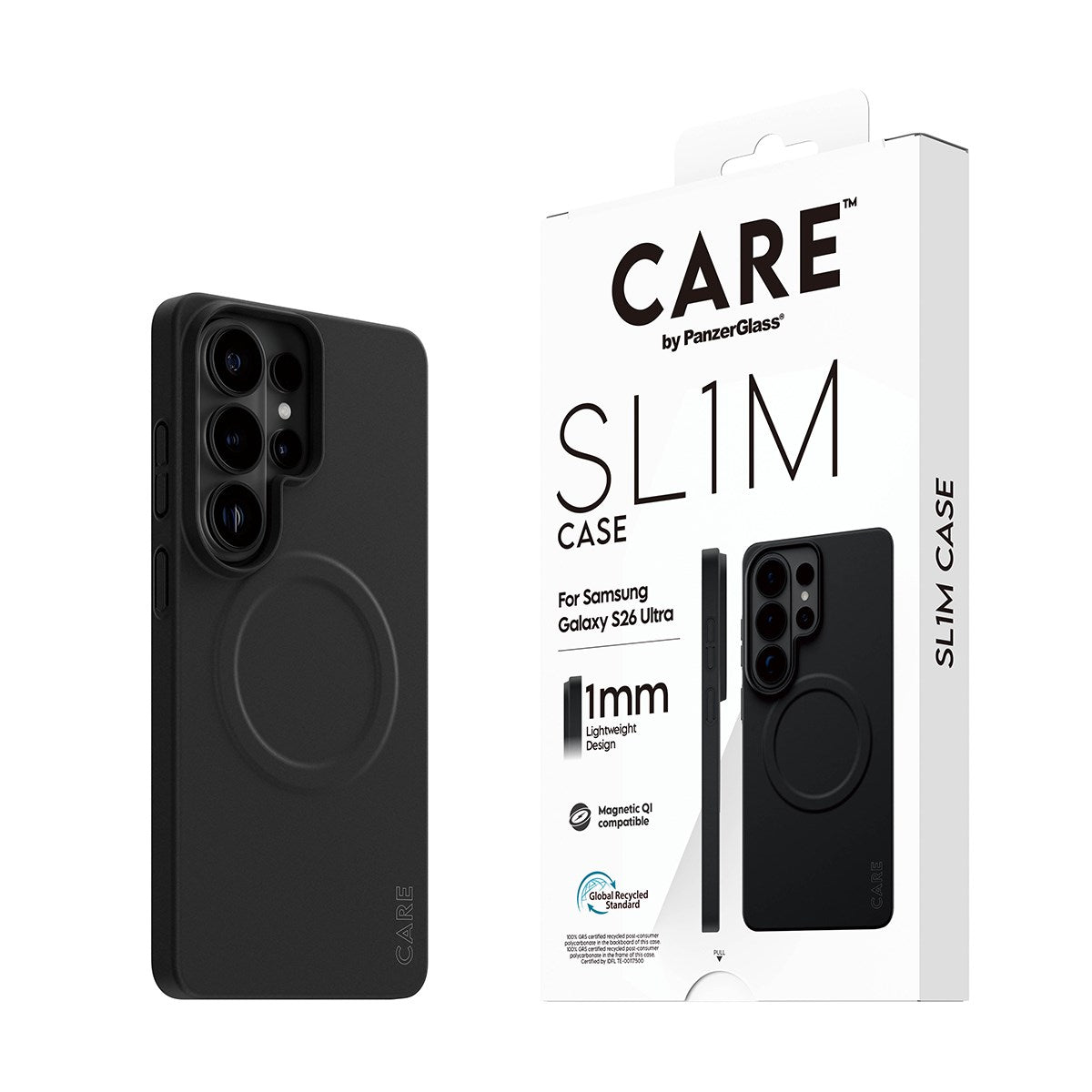 CARE™ by PanzerGlass® SL1M Case Black w. Qi Samsung Galaxy S26 Ultra